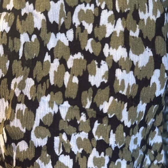 DEMOCRACY patterned button up short sleeve blouse sz XL - Picture 3 of 6